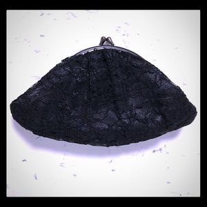 Jessica McClintock lace black clutch purse